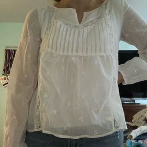 white puff sleeve abercrombie blouse shirt